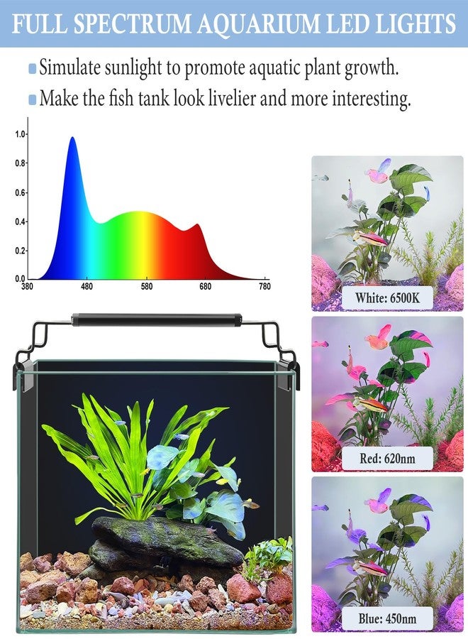 FEDOUR USB Mini Aquarium LED Light, Full Spectrum Aquarium Light with Extendable Brackets, Adjustable Aquarium Plant Light with External Controller, for Freshwater Tank (8-13in) - Image 5
